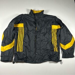 Vintage Vangelis Sports Wear Mens Windbreaker Large Full Zip Lined Black Jacket